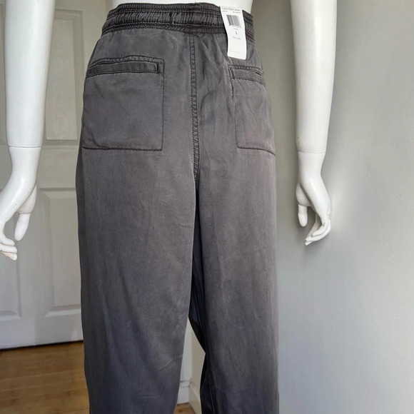 Calvin Klein Grey Trousers Pants Joggers High Elastic Waist Size L Wide Legs - Picture 3 of 11